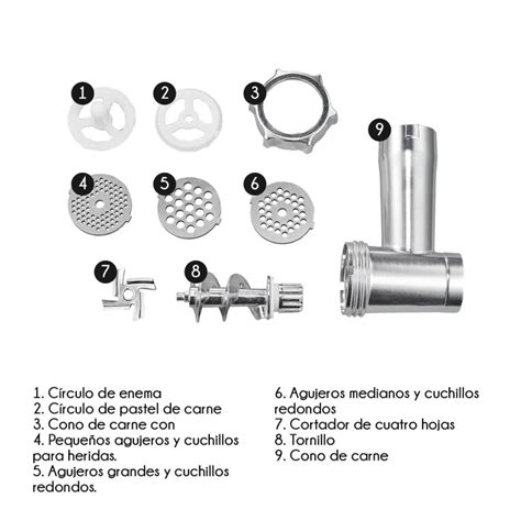 Componentes de una picadora de tomate eléctrica