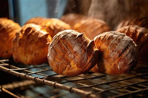 Pan de hogaza enfriándose sobre una rejilla