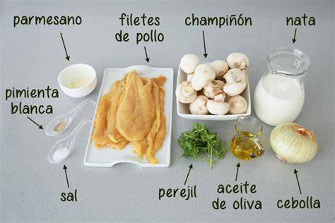 Ingredientes para salsa de pollo cremosa