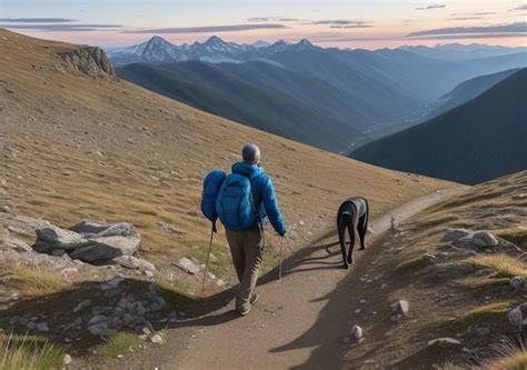 Hombre caminando por la montaña con botas de estilo casual