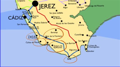 Mapa de Rota con la ubicación del bulevar Bahía de Cádiz