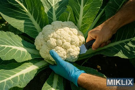 Cosecha de coliflor fresca en los campos riojanos