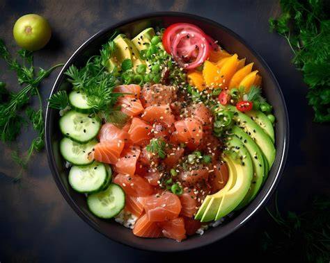 Poke bowl colorido
