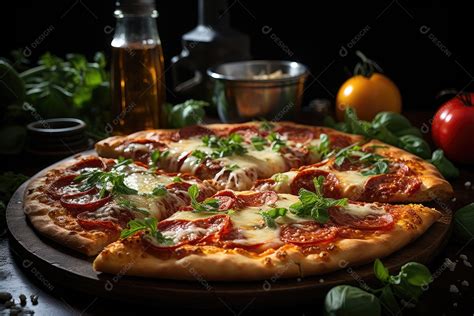 Pizza artesanal con ingredientes frescos