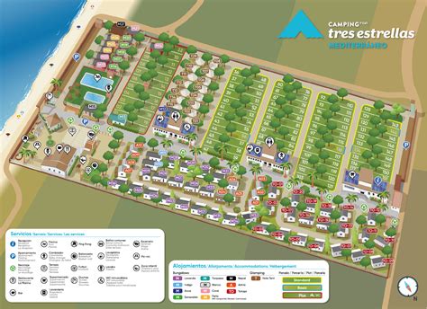 Mapa de las parcelas del Camping L'Espelt