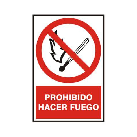 Señal de prohibido hacer fuego en zonas forestales