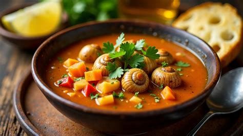 Ingredientes para la sopa de caracol