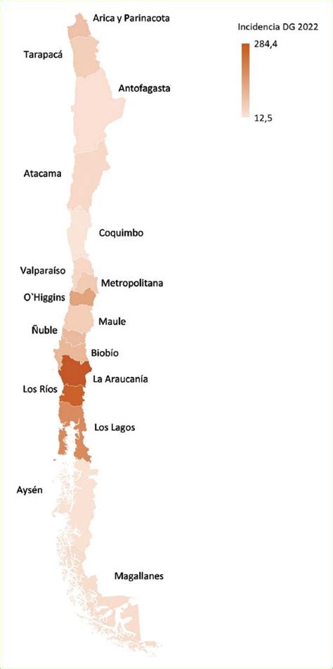 Mapa de incidencia de celiaquía en Chile