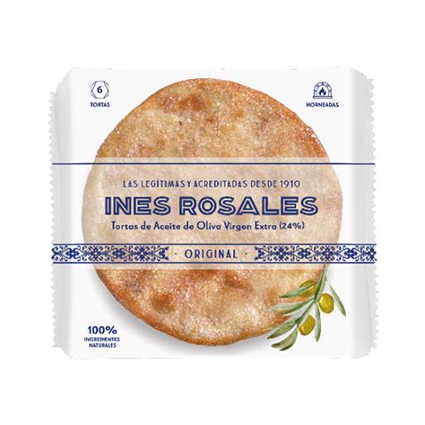 Variedad de productos Inés Rosales, incluyendo tortas de aceite, tortas saladas y crackers