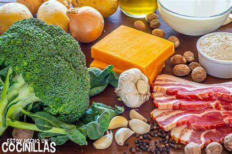 Ingredientes para brócoli con bechamel y bacon
