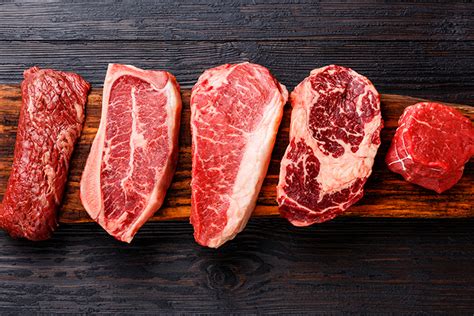 Cortes de carne con diferentes texturas