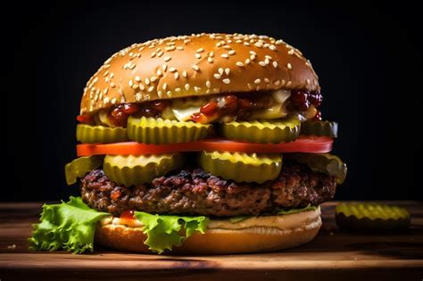 hamburguesa con pepinillos caseros