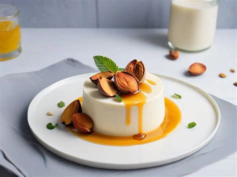 Variedad de postres con leche de almendras