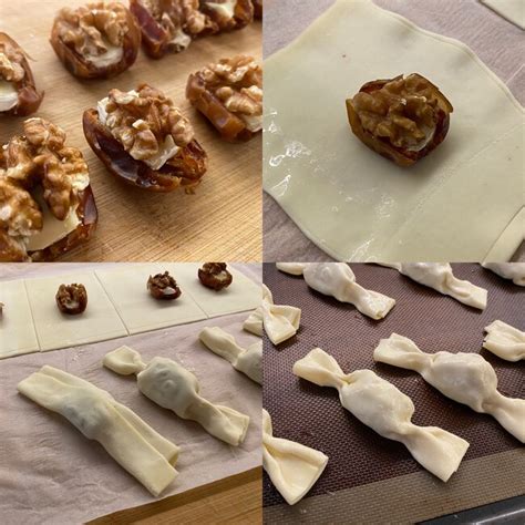 caramelos de hojaldre rellenos de dátil y nueces