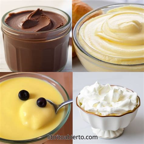 Variedad de cremas de postres caseras
