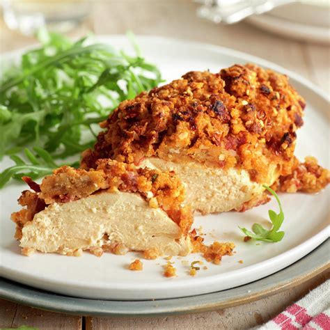 Pechuga de pollo al horno con un rebozado crujiente