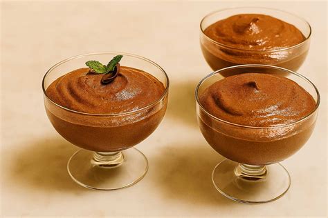 Crema de maicena con chocolate servida en copas
