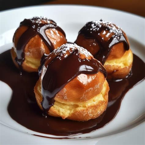 Profiteroles con salsa de chocolate
