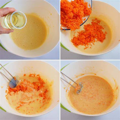 Preparación paso a paso de la masa del bizcocho de zanahoria
