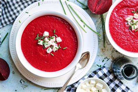 Gazpacho de remolacha listo para servir