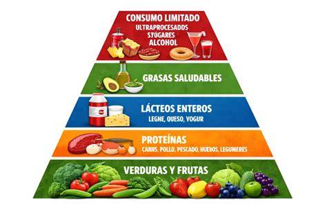 Pirámide alimenticia con foco en verduras