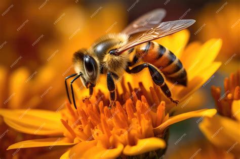 Abeja polinizando una flor de calabaza