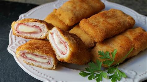 Pechugas rellenas de jamón y queso cocinadas