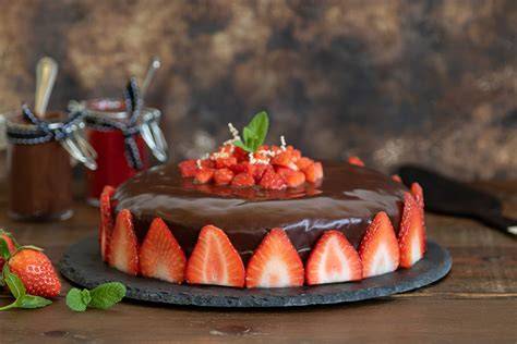 Ingredientes para tarta de chocolate y fresa