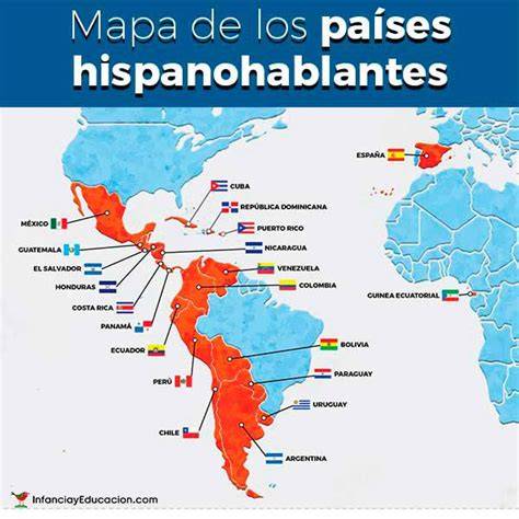 Mapa de los países hispanohablantes