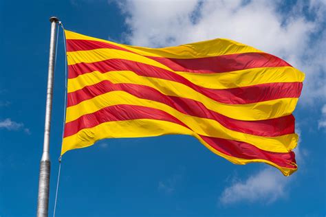 Bandera de Cataluña con texto en catalán