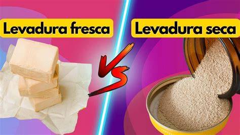 Tabla comparativa de levadura fresca y seca