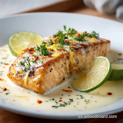 Pescado con salsa cremosa de limón