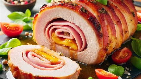 Lomo de cerdo relleno con jamón y queso