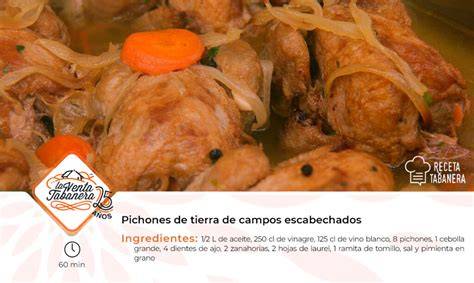 Pichones escabechados emplatados