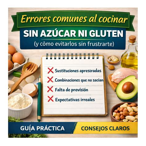 Tabla con errores comunes al cocinar sin gluten