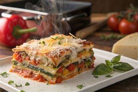 Variedad de verduras frescas para lasaña