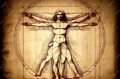 Representación del Hombre de Vitruvio de Leonardo da Vinci