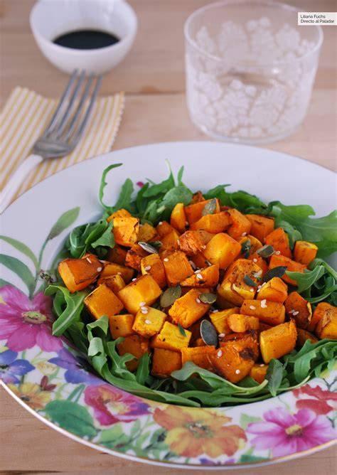 Ensalada de calabaza asada y legumbres