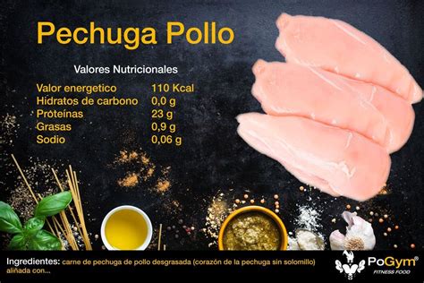 Etiqueta nutricional de pechuga de pollo cocida