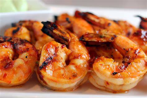 Gambas a la brasa en parrilla