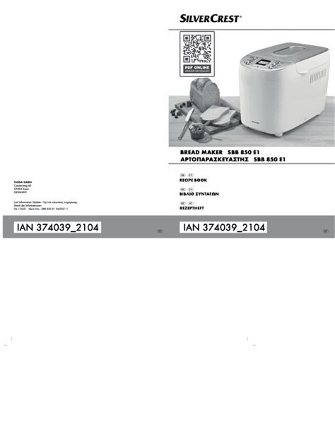 panificadora Silvercrest SBB 850 y sus componentes principales