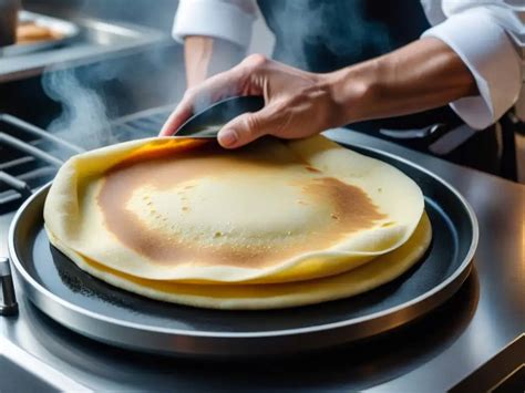 Técnica de giro de sartén para distribuir la masa de crepe