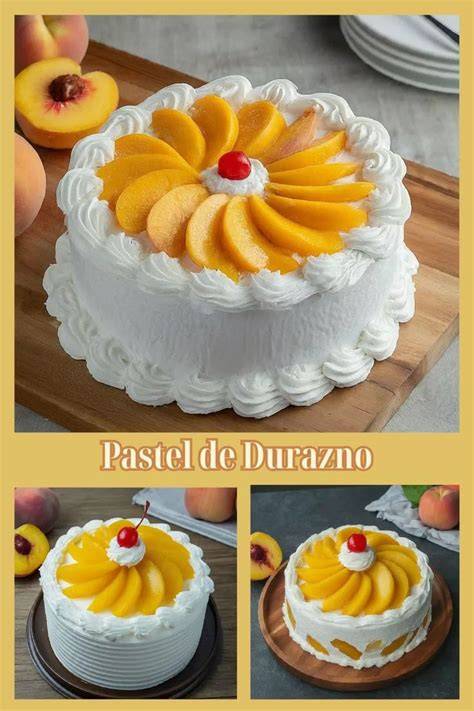 esquema de ingredientes para pastel de durazno