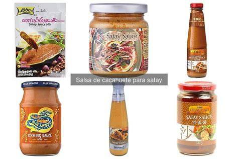 Ingredientes frescos para la salsa satay