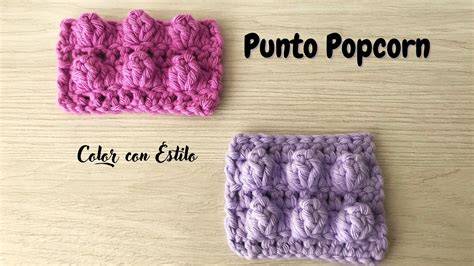 Muestra de tejido con punto popcorn