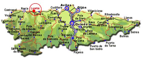 Mapa de Luarca con la ubicación de restaurantes destacados