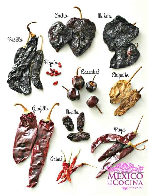 Chiles secos para la marinada