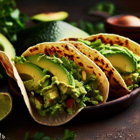 Tacos de barbacoa con aguacate y salsa
