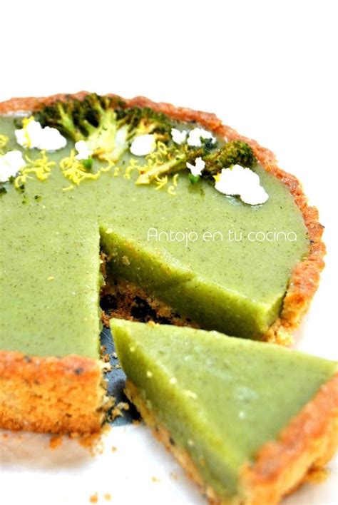 Tartaleta dulce de brócoli, lima y limón terminada