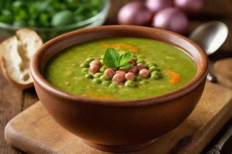 Plato de arvejas cocidas con otros alimentos para complementar proteínas